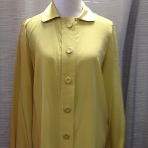 NWT Europe Angel Schlesser 100% Silk Lime Green blouse 42